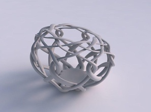 vase spherical simple interlacing lattice squeezed streched top corner house decor 3d print model - Mito3D