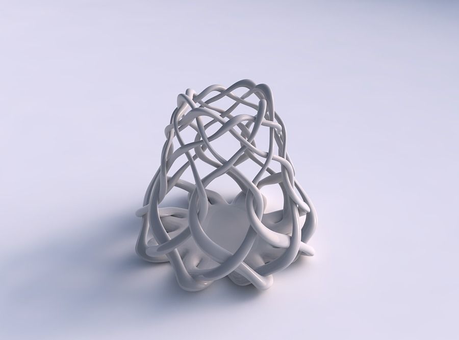 vase spherical simple interlacing lattice streched house decor 3D print model - Mito3D