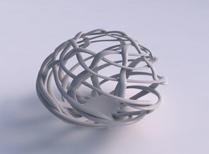 jarrón esférica simple entrelazado de celosía trenzado apretado casa florero el exprimido decoración 3d print model - Mito3D