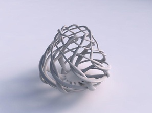 jarrón esférica simple entrelazado de celosía ancho medio casa florero el decoración 3d print model - Mito3D