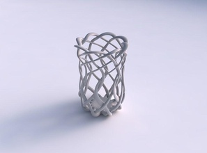 vase sphérique simple entrelacement treillis élargi haut maison l'entrelacement décor 3d print model - Mito3D