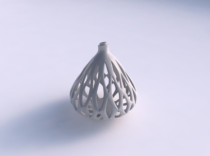 vase spherical smooth beveled cuts extruded long house decor 3d print model - Mito3D