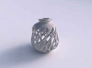 vase kugelförmig glatt abgeschrägt schneidet extrudiert exzenter haus dekor 3d print model - Mito3D