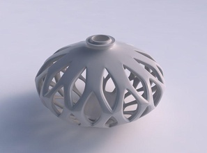 vase spherical smooth beveled cuts extruded top squeezed house decor 3d print model - Mito3D