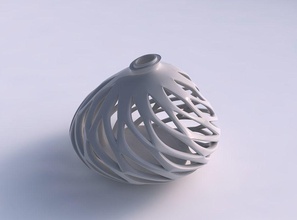 vase spherical smooth beveled cuts extruded top streched corner house decor 3d print model - Mito3D