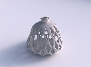 vase spherical smooth beveled cuts extruded top streched house decor 3d print model - Mito3D