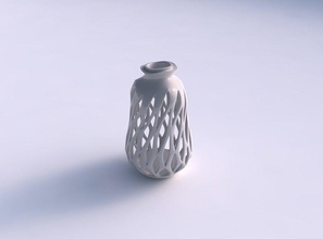 vase spherical smooth beveled cuts extruded top streched wavy house decor 3d print model - Mito3D