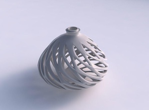 vase spherical smooth beveled cuts extruded wide middle house decor 3d print model - Mito3D