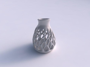 vase spherical smooth beveled cuts high neck eccentric house decor 3d print model - Mito3D