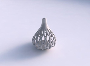 vaso esférico lisas chanfradas cortes de alta long neck top a casa esférica suave chanfrado pescoço longo topo decoração 3d print model - Mito3D