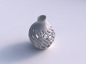 vase spherical smooth beveled cuts high neck pimp up house decor 3d print model - Mito3D