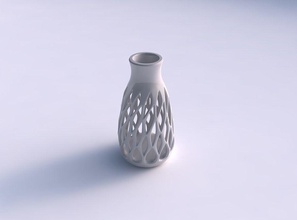 vase spherical smooth beveled cuts high neck widened house decor 3d print model - Mito3D