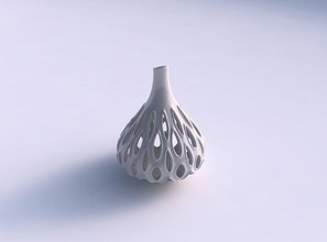 vaso esférico suave cortes extrudados bordas de alta long neck top a casa esférica pescoço longo topo decoração 3d print model - Mito3D
