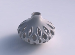 vase spherical smooth cuts extruded edges high neck squeezed house decor 3d print model - Mito3D