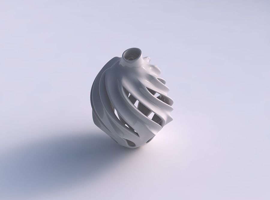 florero esférico suave cortes extruido cuello chulo up casa decoración 3D print model - Mito3D