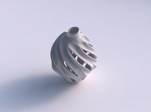 vazo küresel pürüzsüz kesikler ekstrüde boyun pezevenk up ev dekor 3d print model - Mito3D