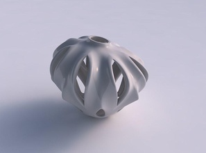 vase kugelförmig glatt schneidet extrudiert hals gedrückt gedehnt ecke haus dekor 3d print model - Mito3D