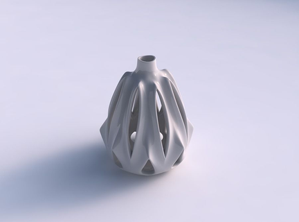 vaso sferica liscio tagli estruso collo allungato Casa arredamento 3d print model - Mito3D