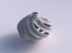 vaso esférico suave cortes extrudados pescoço torcido espremido a casa esférica torcida decoração 3d print model - Mito3D