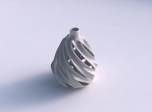 vase spherical smooth cuts extruded neck twisted streched house decor 3d print model - Mito3D