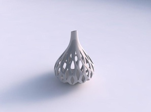 vaso esférico suave cortes de alta long neck top a casa esférica pescoço longo topo decoração 3d print model - Mito3D