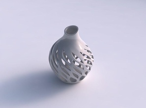 vazo küresel pürüzsüz kesikler yüksek boyun pezevenk up ev dekor 3d print model - Mito3D