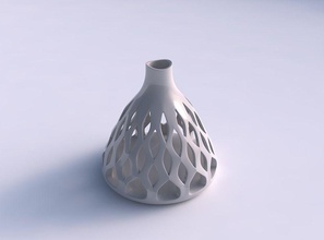 vaso esférico suave cortes alto pescoço esticado casa decoração 3d print model - Mito3D