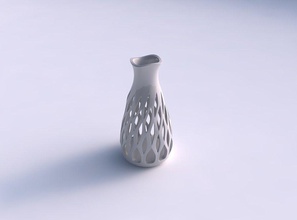 vazo küresel pürüzsüz kesikler yüksek boyun gergin dalgalı ev dekor 3d print model - Mito3D