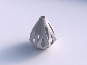 vase spherical smooth cuts sharp edges long neck house decor 3d print model - Mito3D