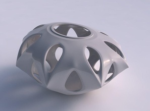 vase kugelförmig glatt schneidet scharf kanten gedrückt gedehnt ecke haus dekor 3d print model - Mito3D
