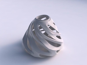 vase kugelförmig glatt schneidet scharf kanten verdrehte gedehnt haus dekor 3d print model - Mito3D