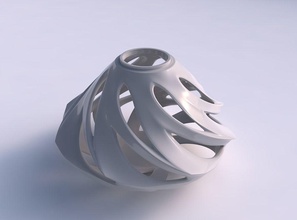 vaso esférico suave cortes de arestas largura média a casa esférica sharp bordas ampla médio decoração 3d print model - Mito3D