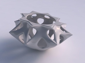 vase kugelförmig glatt schneidet spikes mitte gedrückt gedehnt ecke haus dekor 3d print model - Mito3D