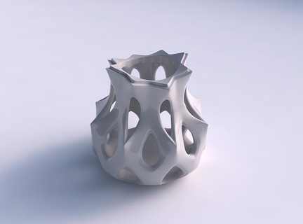 Vase kugelförmig glatt schneidet Spikes Mitte gedehnt Haus Dekor 3d print model - Mito3D