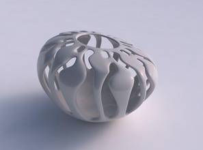 vase kugelförmig glatt schneidet gedrückt gedehnt ecke haus dekor 3d print model - Mito3D