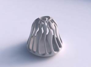 vase kugelförmig glatt schneidet gedehnt haus dekor 3d print model - Mito3D
