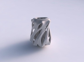 vazo küresel düz kesim içinde eksantrik destek ev pürüzsüz keser dekor 3d print model - Mito3D