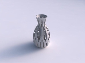 vase spherical squeezed neck inner outer lines tapered house decor 3d print model - Mito3D