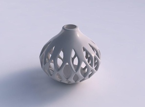 vase spherical squeezed smooth cuts extruded edges house decor 3d print model - Mito3D
