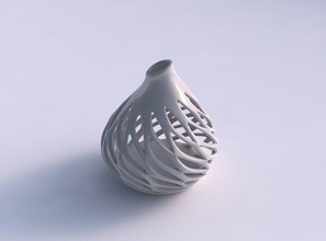 vase kugelförmig gedrückt glatt schneidet extrudiert kanten gedehnt ecke haus dekor 3d print model - Mito3D