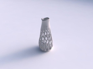 vaso esférico espremido suave cortes extrudado arestas esticado ondulado casa decoração 3d print model - Mito3D