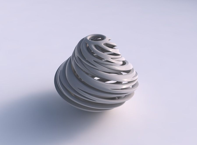 florero esférico afilado entrelazando líneas retorcido 2 casa decoración 3D print model - Mito3D