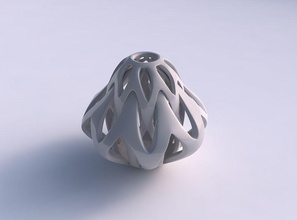 vaso sferico, conico intreccio di spessore linee affusolate 2 casa il sferica le arredamento 3d print model - Mito3D