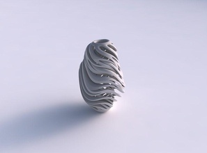 vaso sferico, conico intreccio di spessore linee molto contorto ondulate casa il sferica le twisted arredamento 3d print model - Mito3D