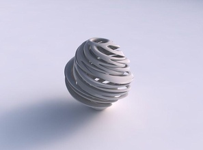 vase sphärisch konisch Ineinander verschlungene, Dicke Linien sehr wellig verdreht Haus verjüngt werden Verflechtung dick twisted Dekor 3d print model - Mito3D