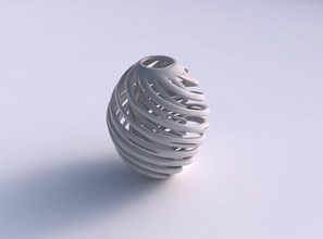vase spherical twisted inner outer lines house decor 3d print model - Mito3D