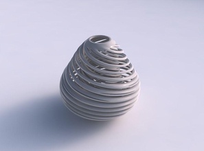 vase spherical twisted inner outer lines very tapered 2 house decor 3d print model - Mito3D