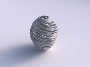 vase spherical twisted inner outer lines very house decor 3d print model - Mito3D