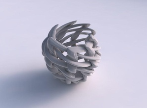 vase sphérique entrelacement treillis extrudé lignes souteneur up maison décor 3d print model - Mito3D