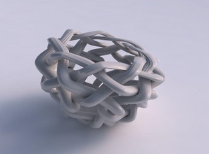 vase sphericall interlacing Gitter extrudiert Linien oben gequetscht, gestreckt in die Ecke Haus top gepresste Dekor 3d print model - Mito3D